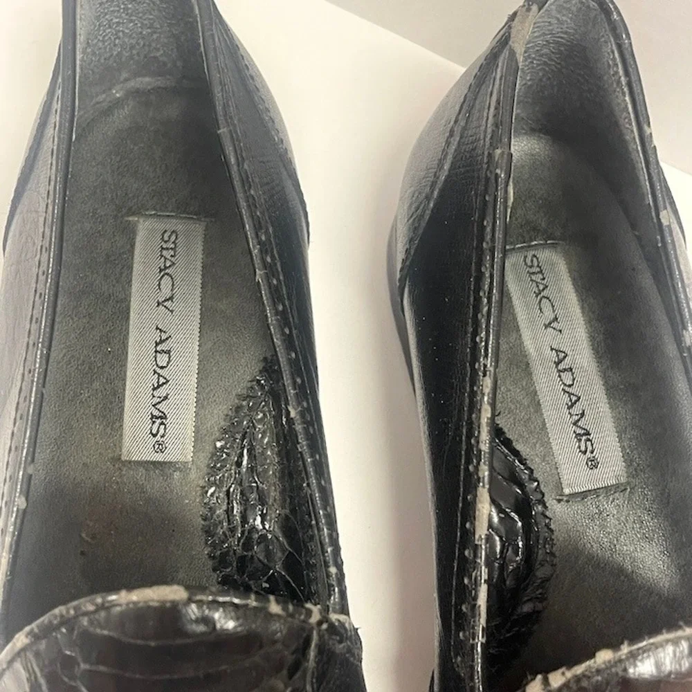 Stacy Adams Mens Black Genuine Snake Leather Tassel Loafers 23788-01 Size‎ 8.5M